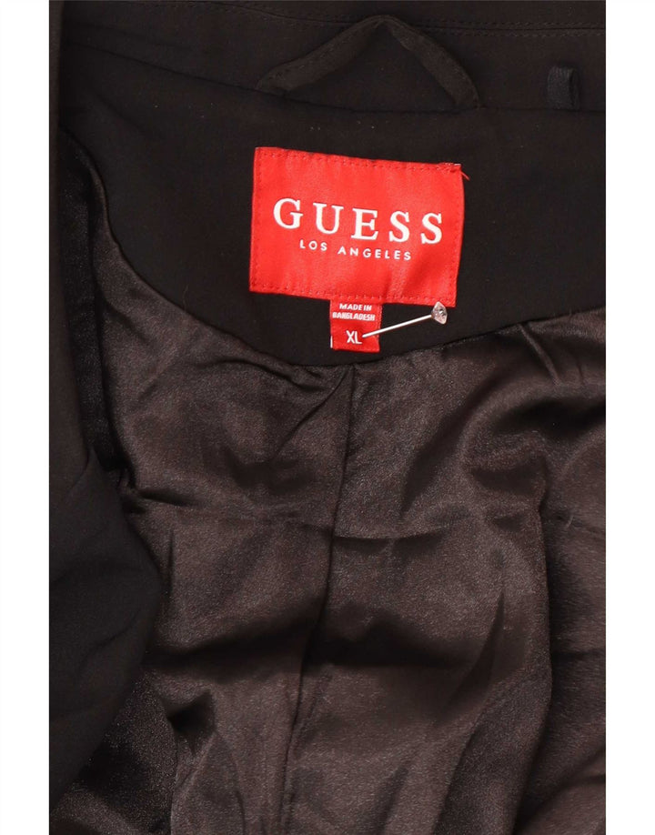 Guess Γυναικείο Πανωφόρι UK 18 XL Μαύρο Πολυεστέρας