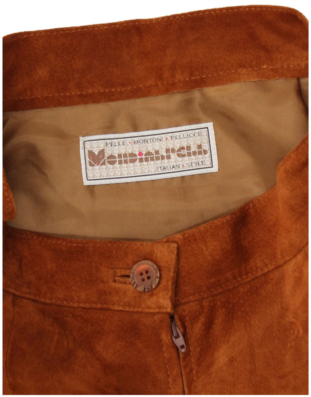 Vintage Γυναικεία Suede Φούστα W28 Δερμάτινο Μεσαίο Καφέ