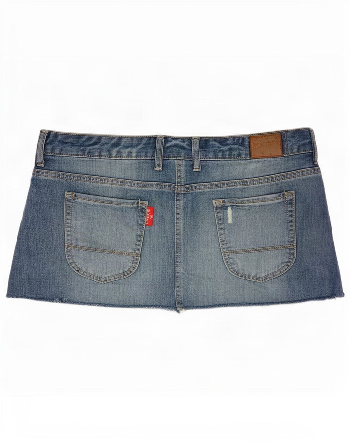 Superdry Γυναικεία Μίνι Φούστα τζιν Distressed Medium W34 Μπλε βαμβακερή