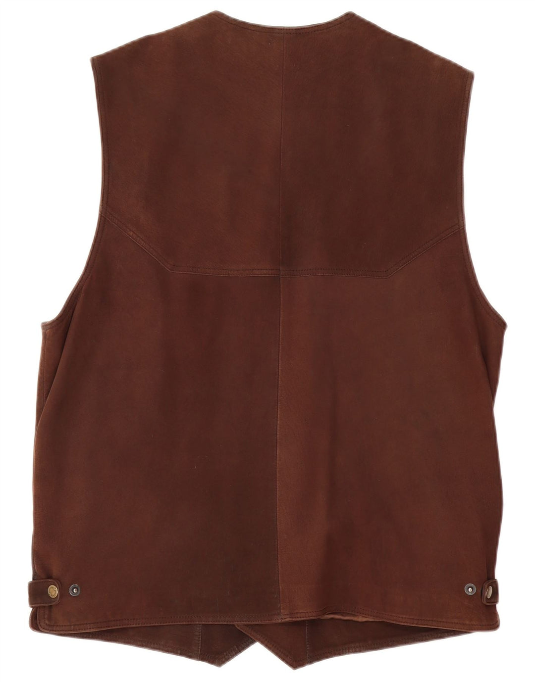 VINTAGE Mens Leather Gilet UK 40 Large Brown Leather Vintage Vintage and Second-Hand Vintage from Messina Hembry 