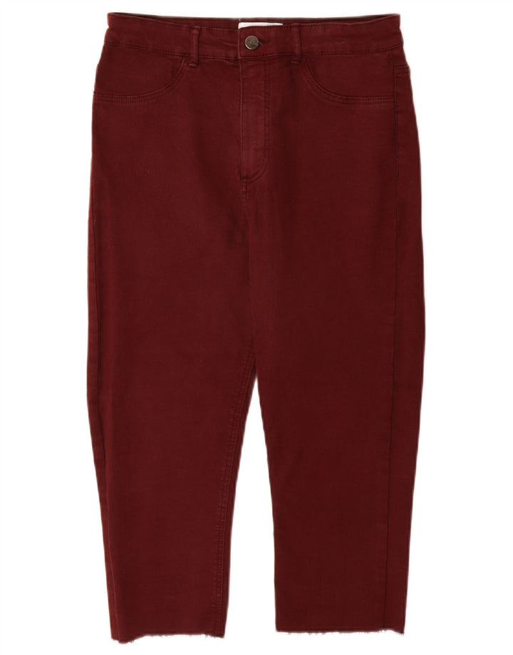 Zara Γυναικείο Τζιν Capri EU 40 Medium W30 L18 Βουργουνδίας