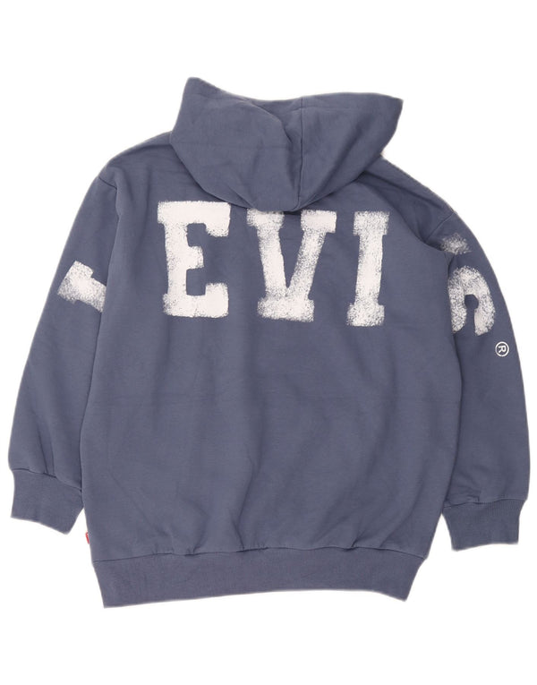 Levi's Boys Graphic Hoodie Jumper 11-12 Years Navy Blue Cotton