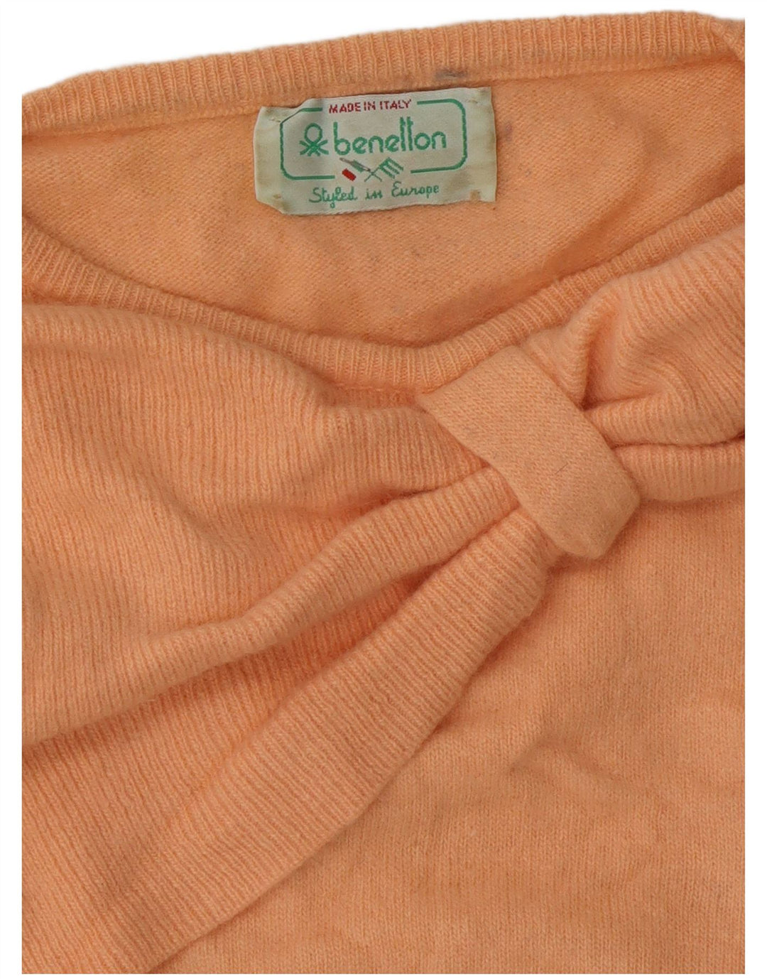 BENETTON Γυναικείο Crop Boat Neck Jumper πουλόβερ UK 12 Medium Pink