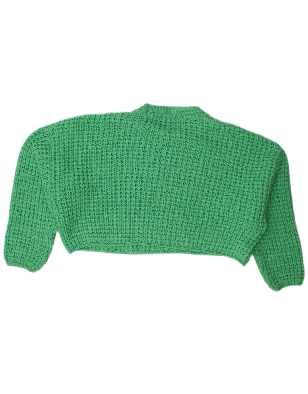 Zara Γυναικείο πουλόβερ Crop Oversized Crew Neck Jumper UK 14 Medium Green