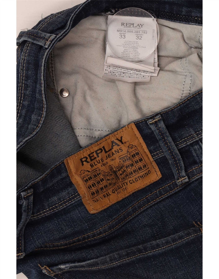 Replay Ανδρικό Slim Jeans W33 L32 Blue Cotton