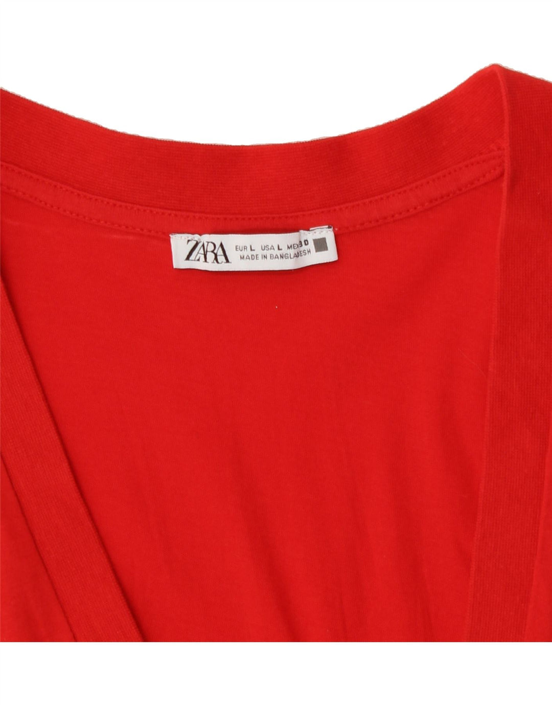 ZARA Womens Crop T-Shirt Top UK 14 Large Red Vintage Zara and Second-Hand Zara from Messina Hembry 