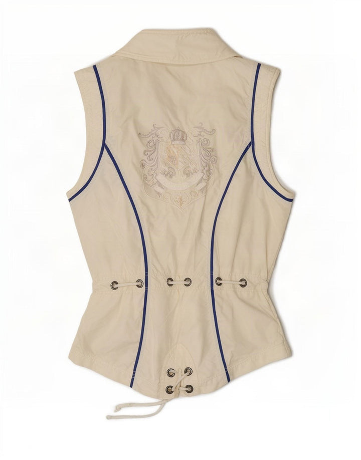Sportalm Womens Graphic Gilet EU 36 Small Off White Colorblock Πολυαμίδιο