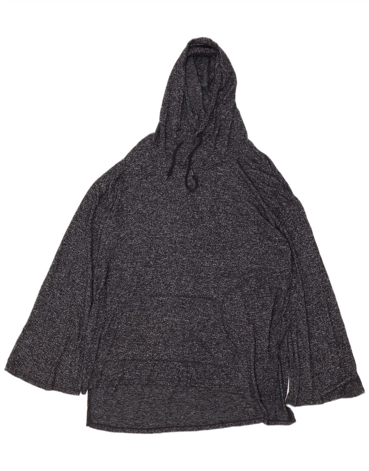 MOSSIMO Γυναικεία μπλούζα με κουκούλα Longline Top 16 Large Grey Flecked Rayon
