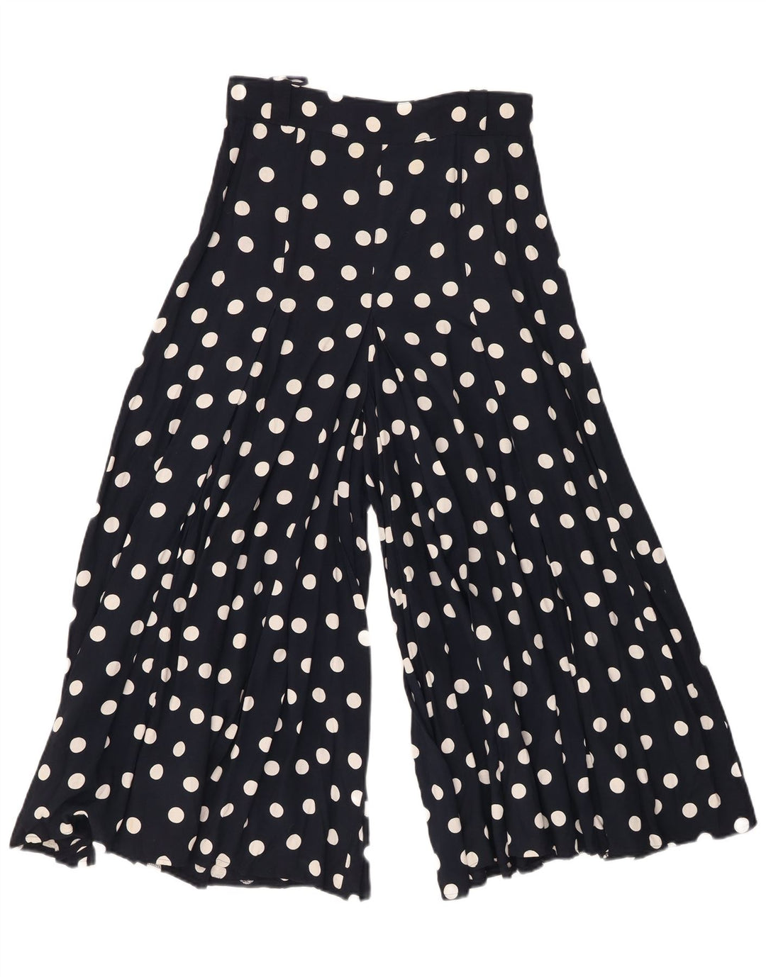 VINTAGE Γυναικείο φαρδύ παντελόνι Capri W26 L21 Navy Blue Spotted