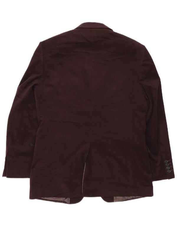 Marks & Spencer Ανδρικό μπλέιζερ με 2 κουμπιά μπουφάν UK 40 Medium Maroon Polyester