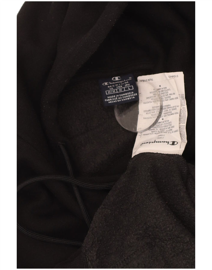 CHAMPION Mens Hoodie Jumper Medium Black Cotton