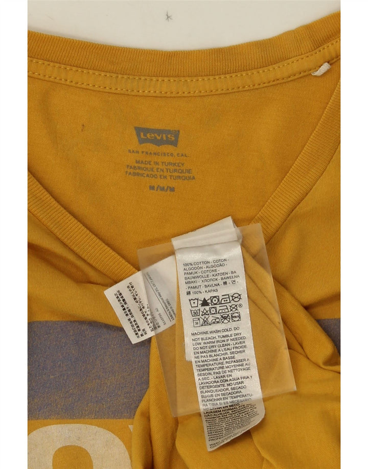 Ανδρικό γραφικό T-Shirt Levi's Top Μεσαίο κίτρινο χρώμα, βαμβακερό