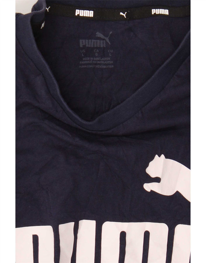 Ανδρικό γραφικό μπλουζάκι Puma Top Large Navy Blue