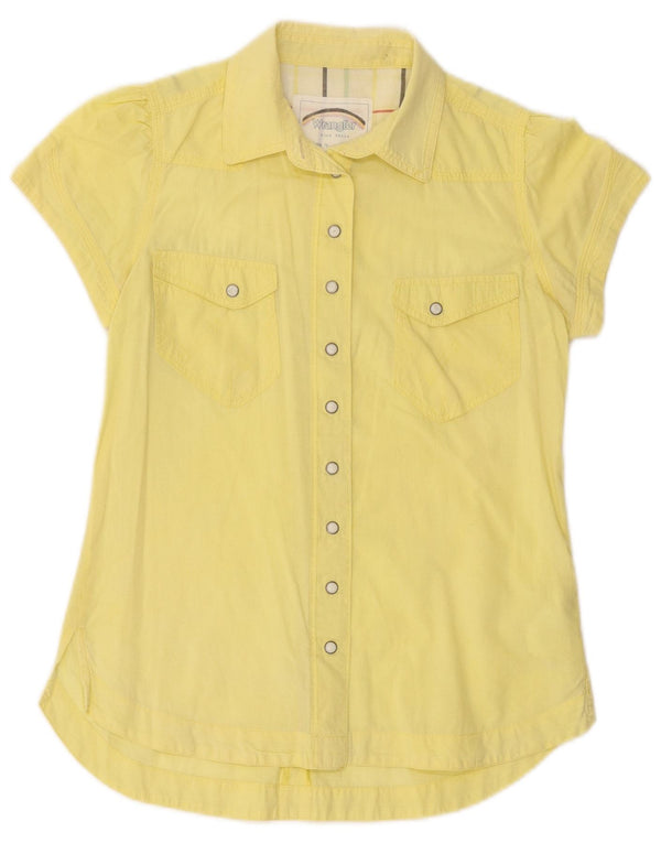 Γυναικείο κοντομάνικο πουκάμισο Wrangler UK 10 Small κίτρινο βαμβακερό