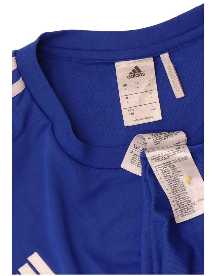 Adidas Ανδρικό T-Shirt Climalite Top Large Blue Colourblock Πολυεστέρας