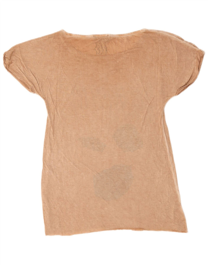 Diesel Γυναικείο γραφικό T-Shirt Top UK 14 Medium Beige