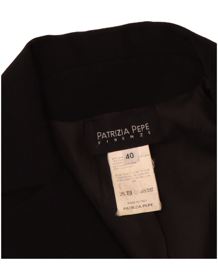 Patrizia Pepe Γυναικείο Μπουφάν Blazer 1 Κουμπί IT 40 Small Black Wool