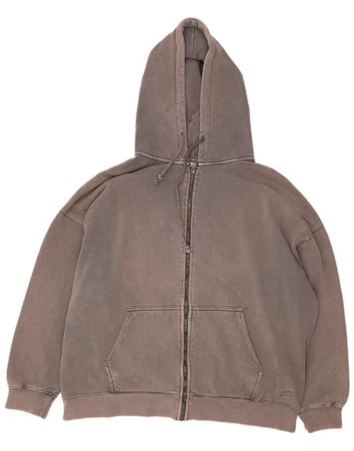 Pull & Bear Γυναικείο πουλόβερ με κουκούλα με φερμουάρ UK 14 μεσαίο βαμβακερό γκρι