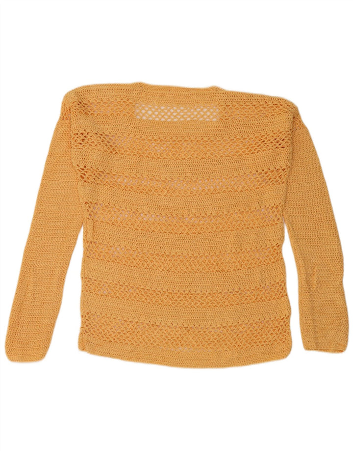 Vintage γυναικεία μπλούζα με κροσέ τοπ UK 14 Large Yellow