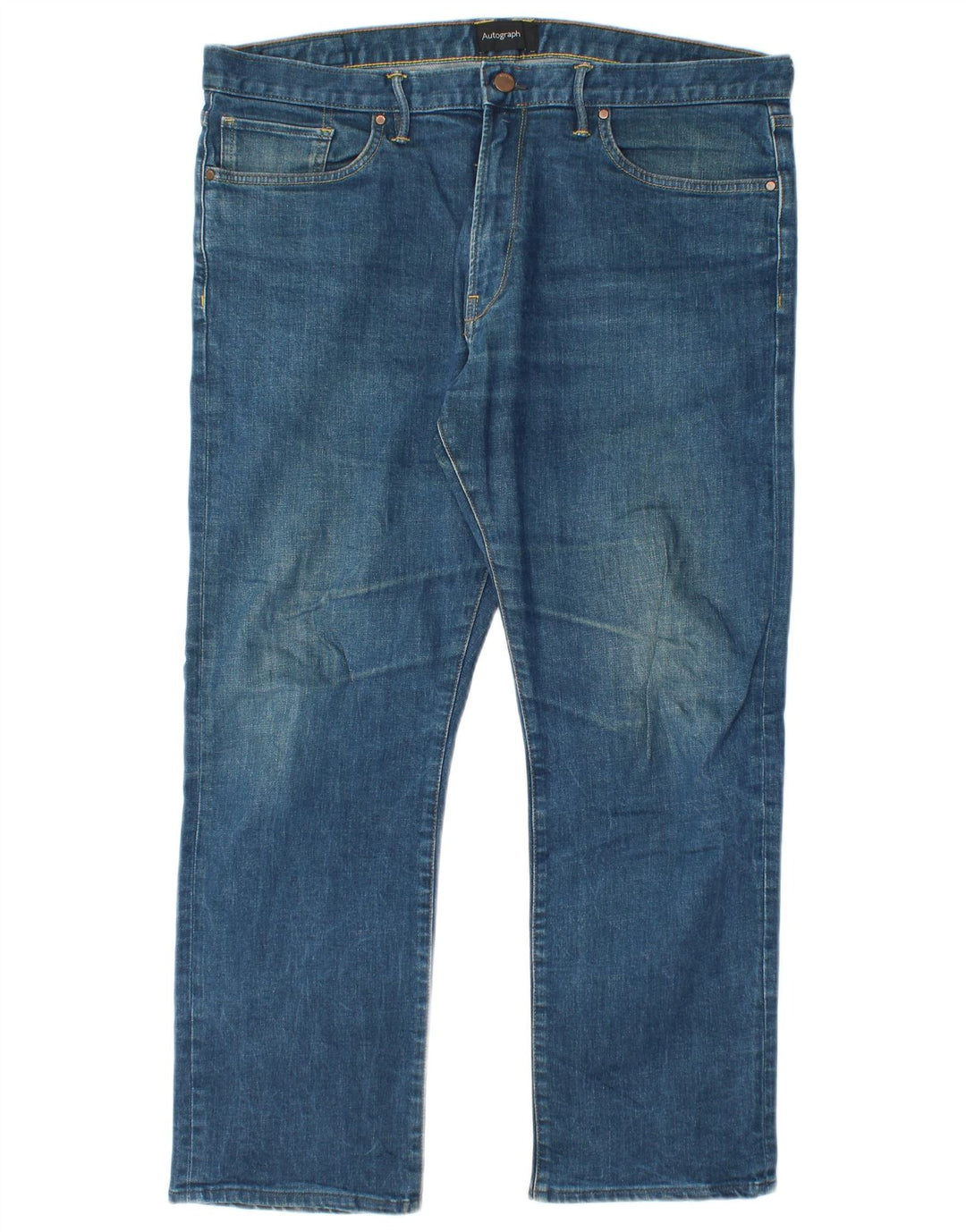Marks & Spencer Ανδρικό Αυτόγραφο Straight Jeans W36 L27 Μπλε βαμβακερό