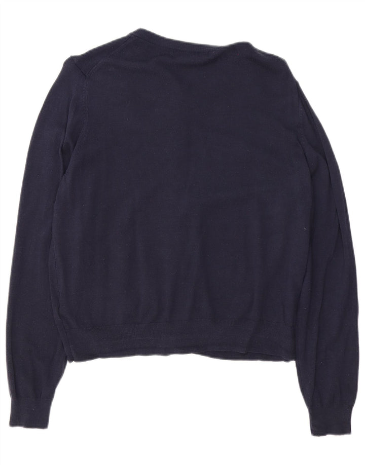 Marks & Spencer Γυναικεία ζακέτα πουλόβερ UK 16 Large Navy Blue Viscose
