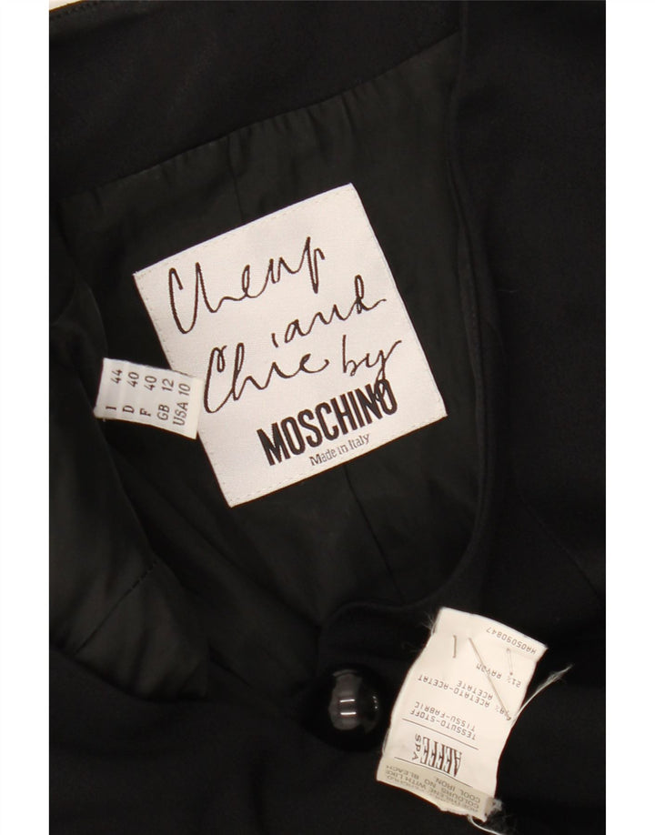 Moschino Γυναικείο Μπουφάν Blazer Crop 1 Button UK 12 Medium Black Acetate