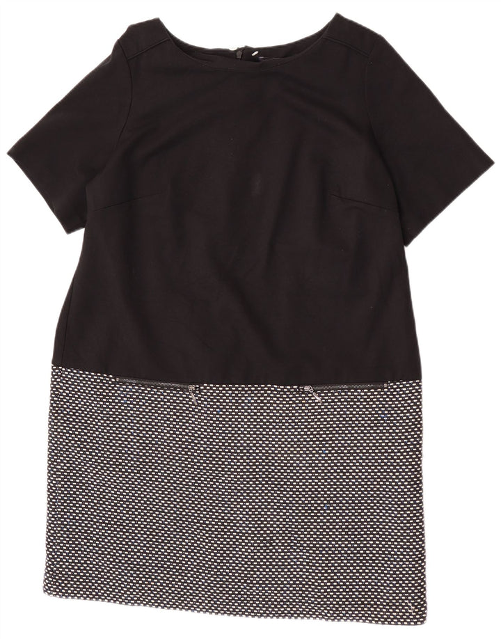 Marks & Spencer Γυναικείο Φόρεμα Shift UK 20 2XL Μαύρο γεωμετρικό βαμβακερό