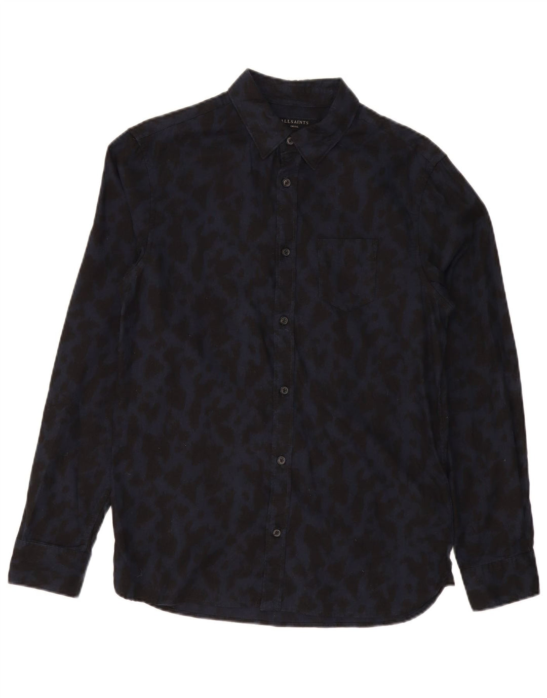 Ανδρικό πουκάμισο ALL SAINTS Small Navy Blue Animal Print Βαμβακερό