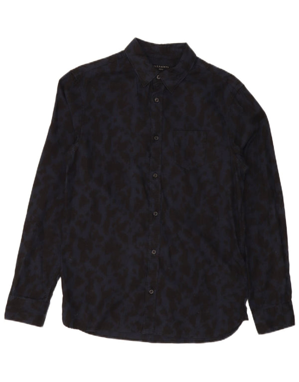 Ανδρικό πουκάμισο ALL SAINTS Small Navy Blue Animal Print Βαμβακερό