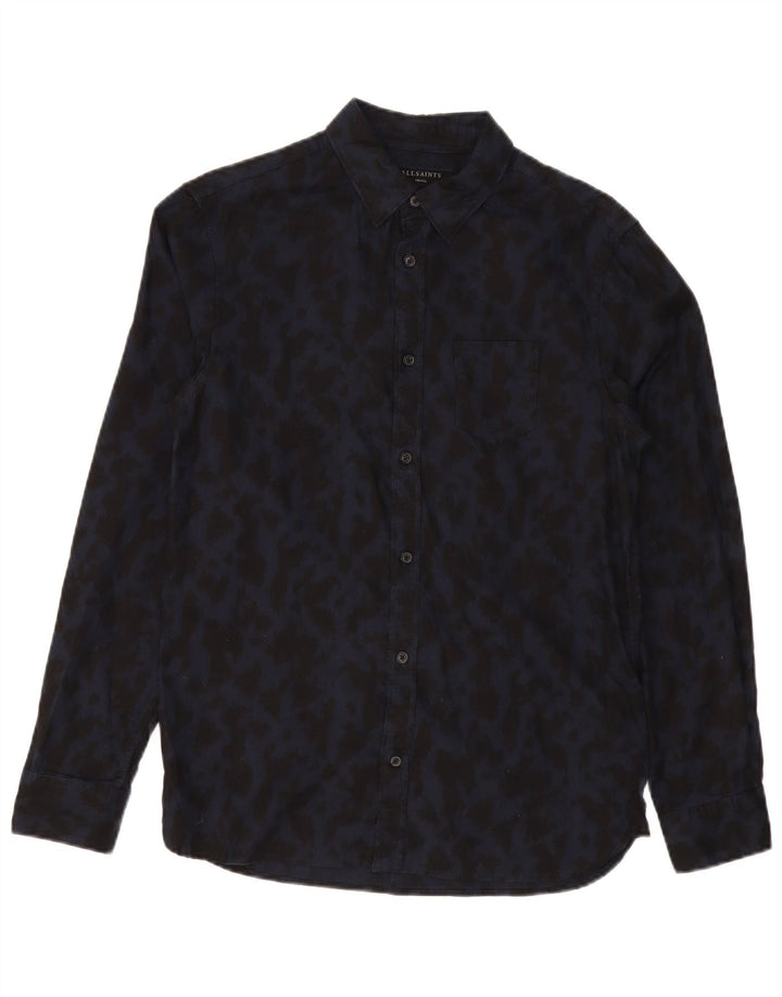 Ανδρικό πουκάμισο ALL SAINTS Small Navy Blue Animal Print Βαμβακερό