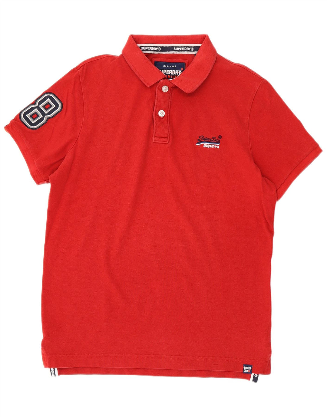 Ανδρικό γραφικό πόλο μπλουζάκι Superdry, μεγάλο κόκκινο βαμβακερό