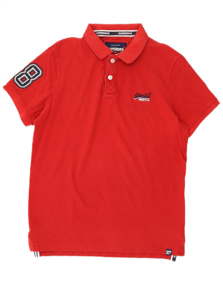 Ανδρικό γραφικό πόλο μπλουζάκι Superdry, μεγάλο κόκκινο βαμβακερό