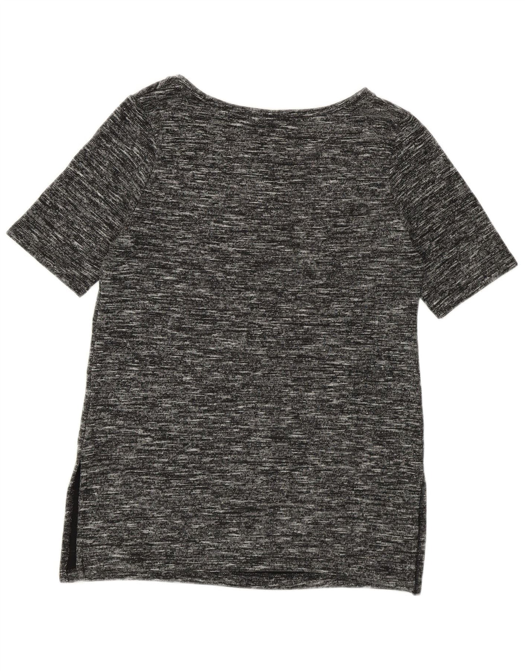 Benetton Γυναικείο Longline T-Shirt Top UK 14 Medium Black Flecked