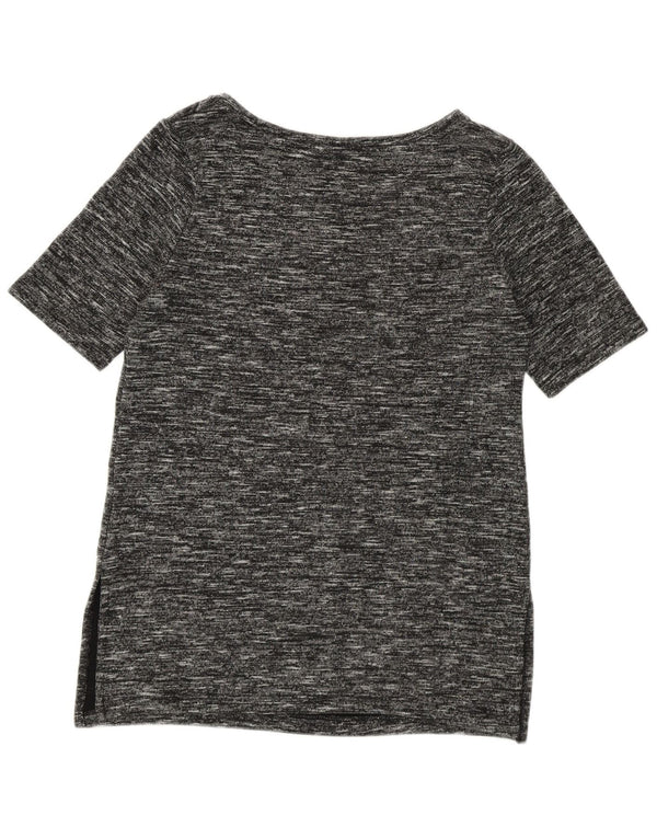 Benetton Γυναικείο Longline T-Shirt Top UK 14 Medium Black Flecked