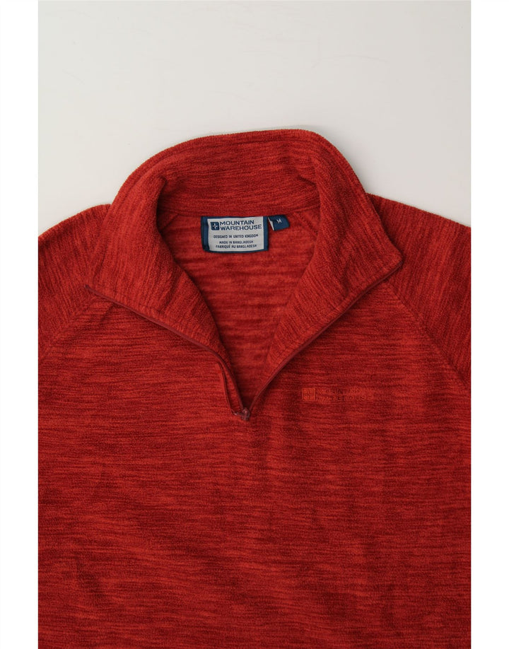 MOUNTAIN WAREHOUSE Mens Zip Neck Fleece Jumper Medium Red Polyester Vintage Mountain Warehouse and Second-Hand Mountain Warehouse from Messina Hembry 