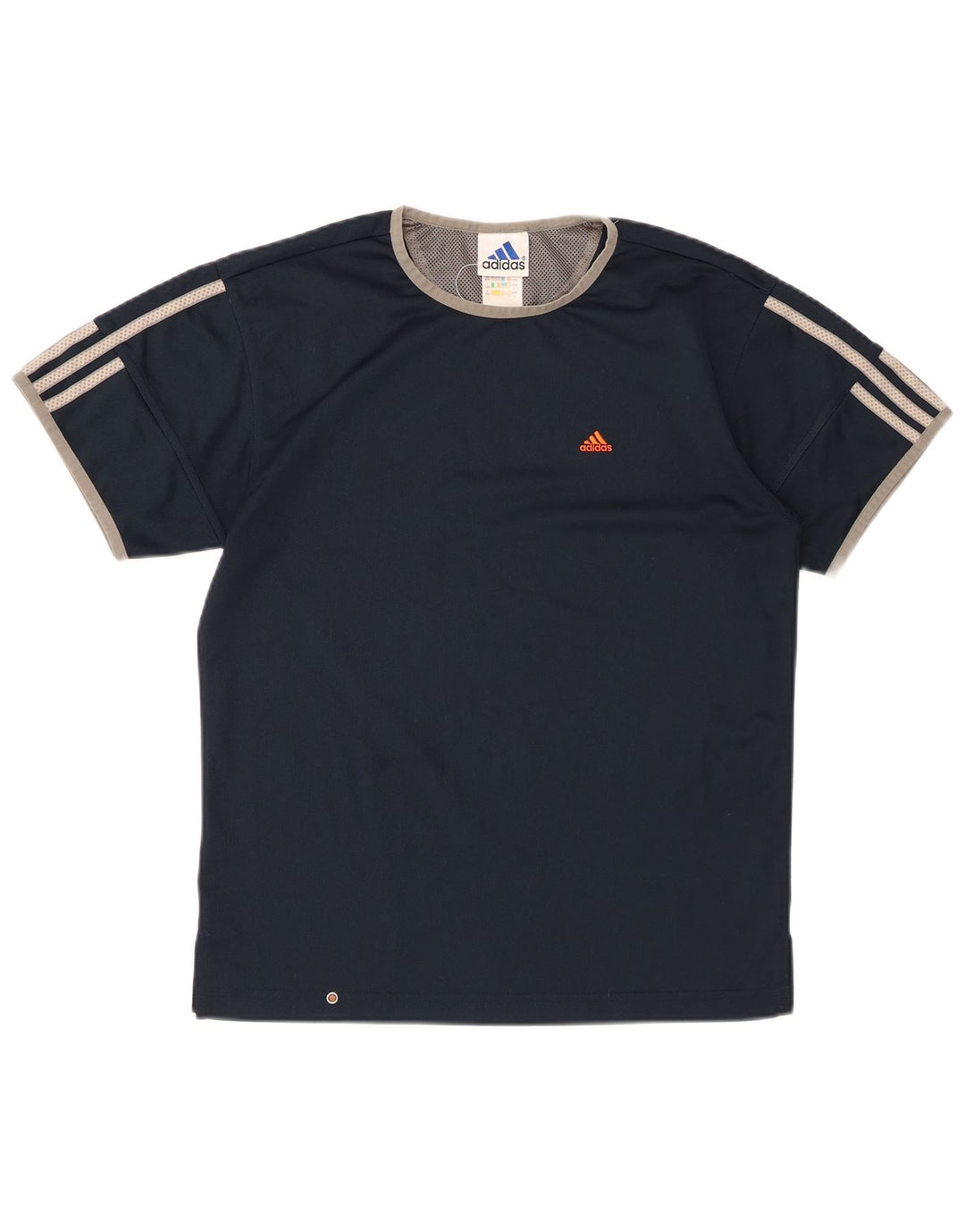 ADIDAS Boys T-Shirt Top 13-14 Years Navy Blue Polyester