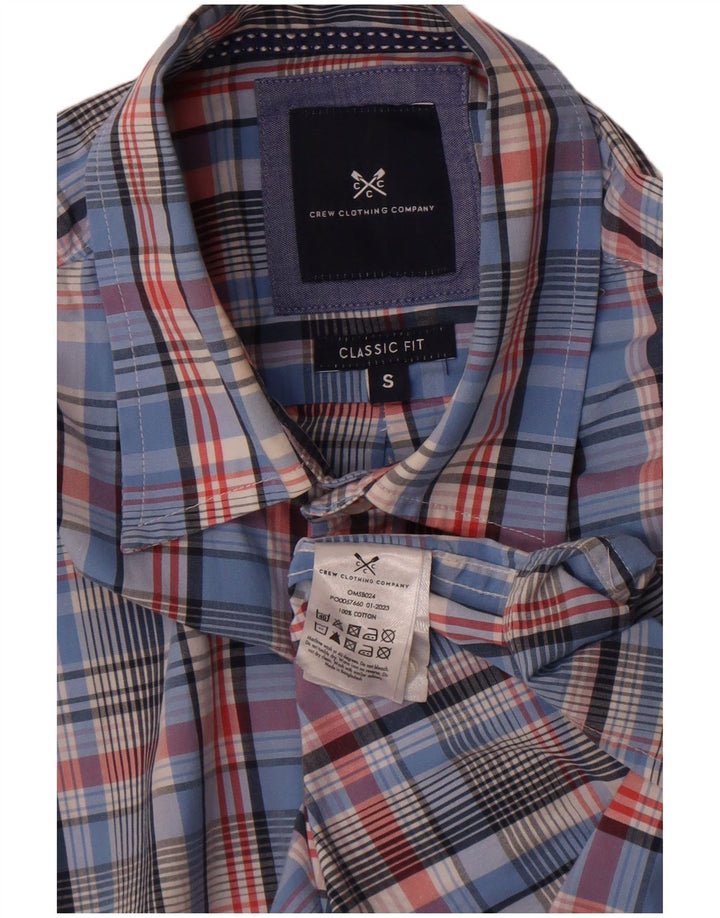 Crew Clothing Ανδρικό πουκάμισο Classic Fit Small Blue Check Cotton
