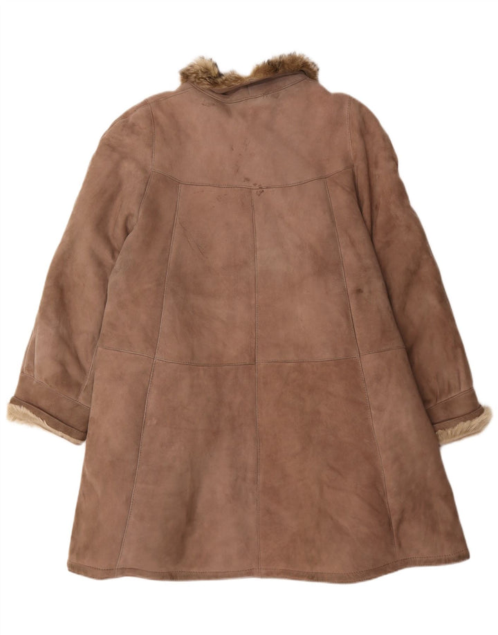 Vintage Γυναικείο Παλτό Shearling UK 18 XL Καφέ