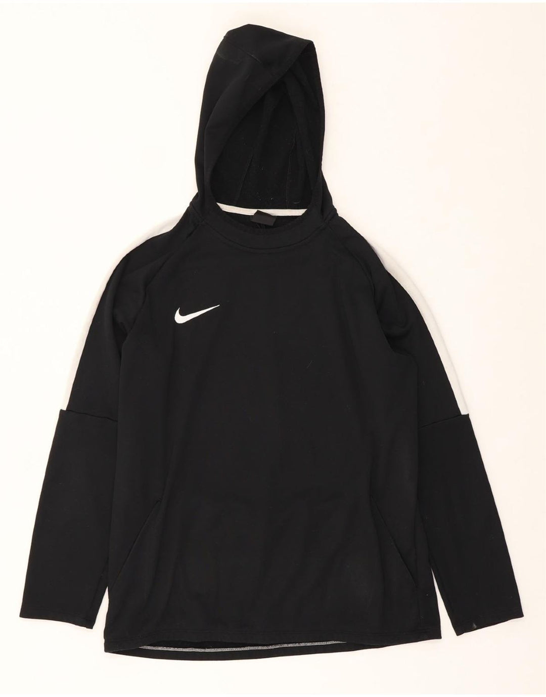 NIKE Mens Dri Fit Hoodie Jumper Large Black Colorblock Πολυεστέρας
