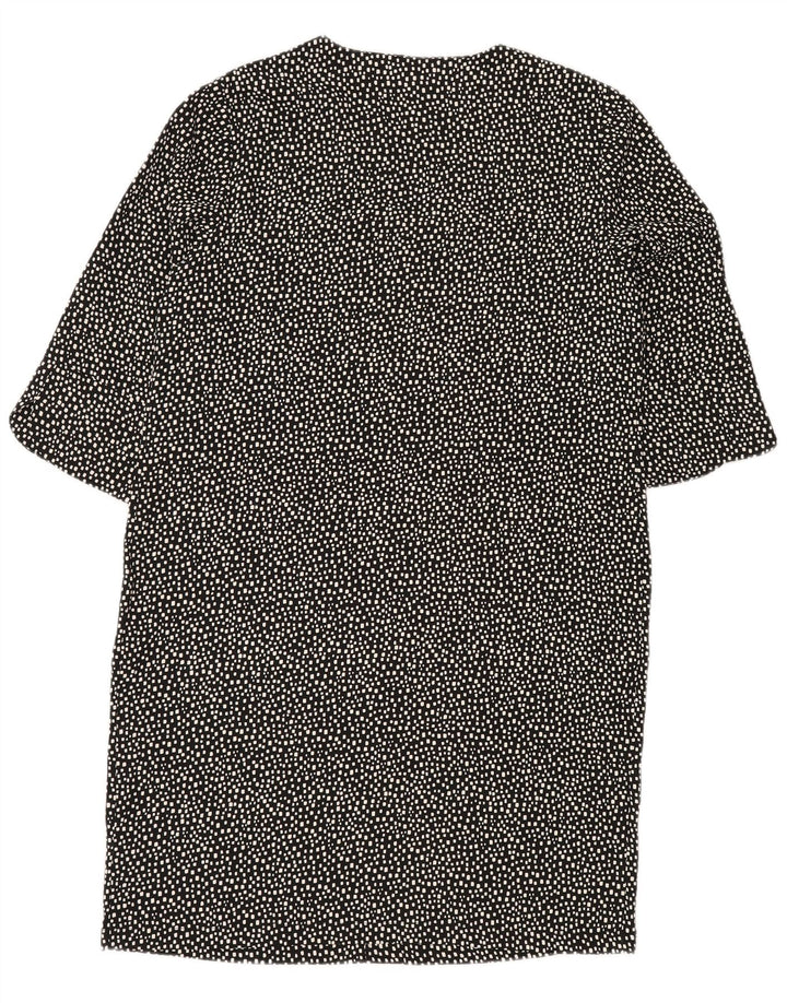 MARKS & SPENCER Γυναικείο φόρεμα Shift UK 14 μεγάλο μαύρο γεωμετρικό πολυεστέρα