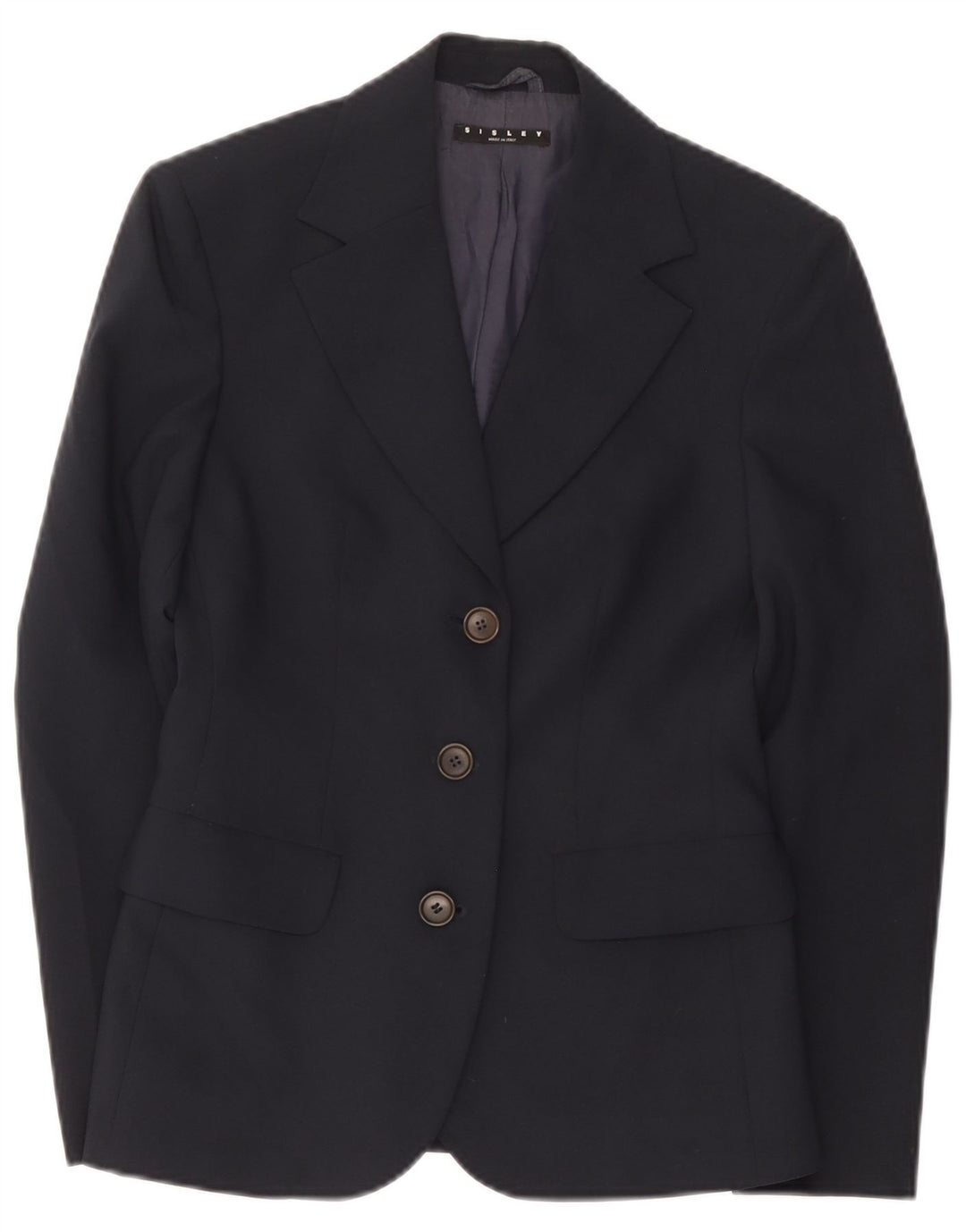 Sisley Γυναικείο μπουφάν 3 κουμπιών Blazer IT 40 Small Navy Blue Polyester