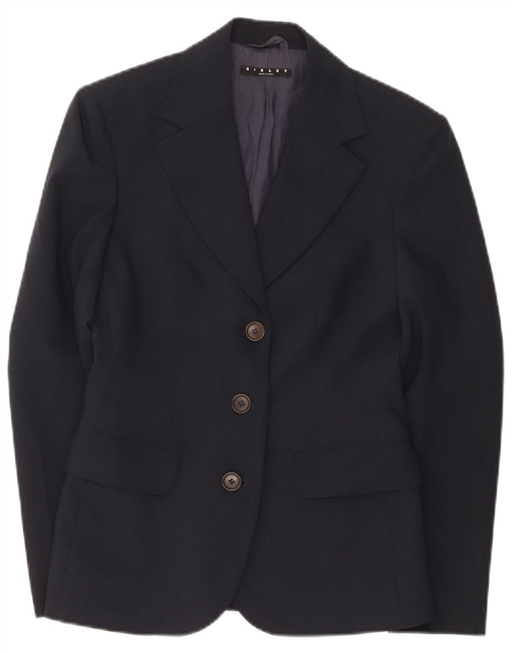 Sisley Γυναικείο μπουφάν 3 κουμπιών Blazer IT 40 Small Navy Blue Polyester
