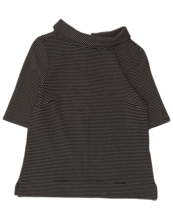 Γυναικεία μπλούζα με ρολό λαιμόκοψη Hobbs Top UK 6 XS Μαύρη ριγέ βισκόζη