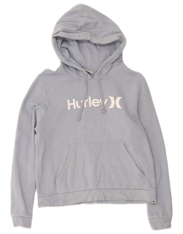 Hurley Γυναικείο Γραφικό Hoodie Jumper UK 10 Small Blue Cotton
