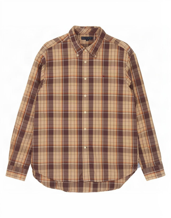 Ανδρικό πουκάμισο Tommy Hilfiger XL Beige Check Cotton