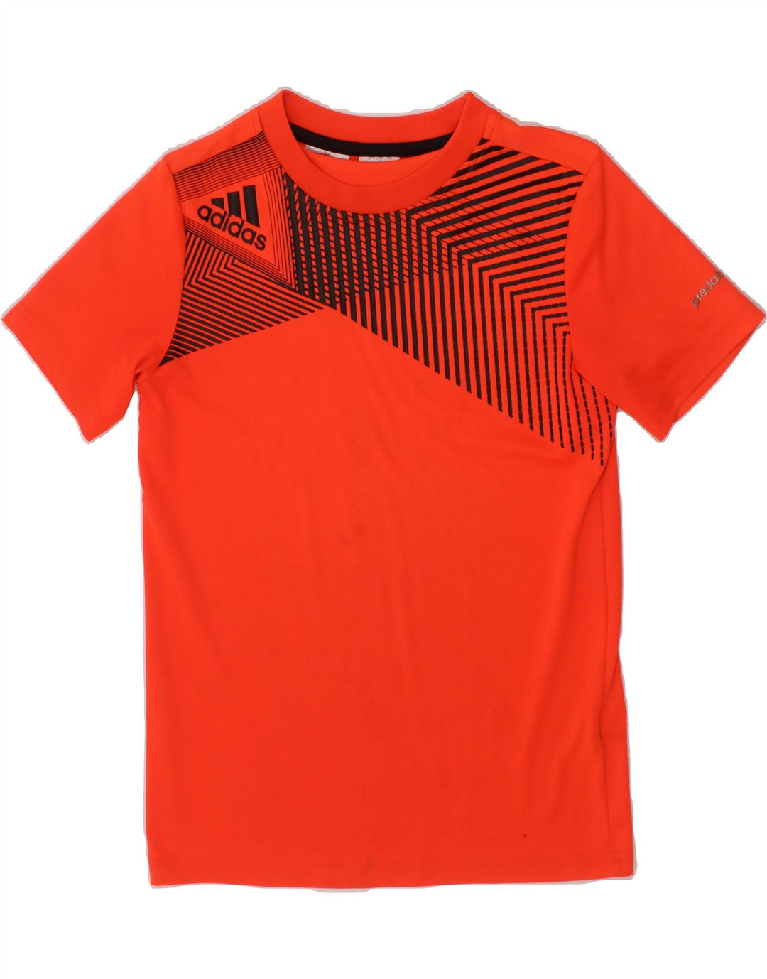ADIDAS Boys T-Shirt Top 9-10 Years Red Striped Vintage Adidas and Second-Hand Adidas from Messina Hembry 