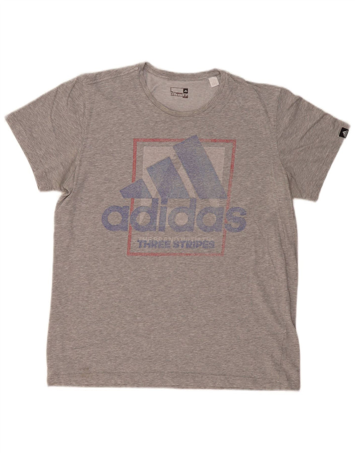 Ανδρικό γραφικό T-Shirt ADIDAS Climalite Top Large Grey