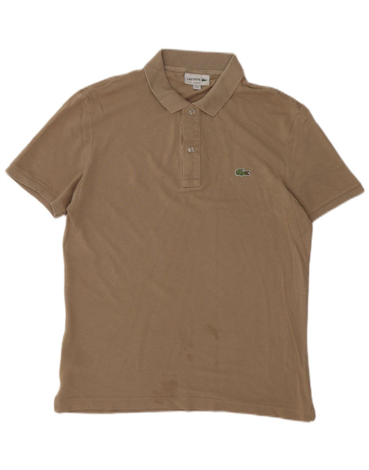 Lacoste Ανδρικό μπλουζάκι Polo Slim Fit Μέγεθος 4 Μεσαίο καφέ βαμβακερό