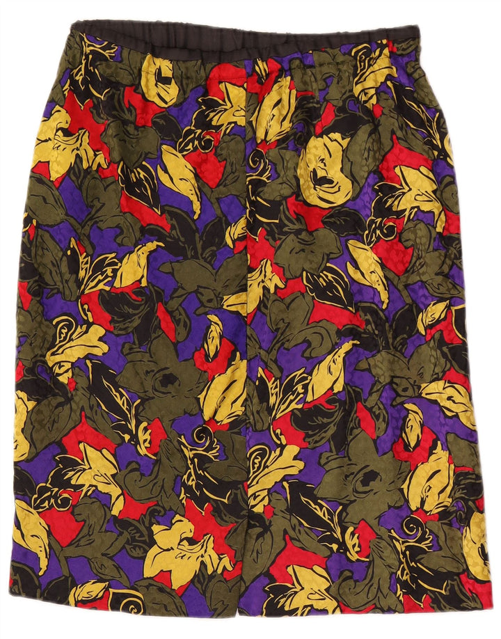 Vintage γυναικεία ίσια φούστα W30 Μεσαίο Πολύχρωμο Floral