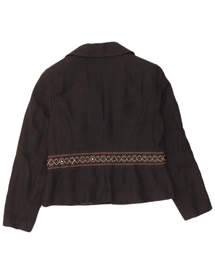 Marks & Spencer Γυναικείο Μπουφάν Blazer Autograph UK 16 Large Μαύρο Λινό